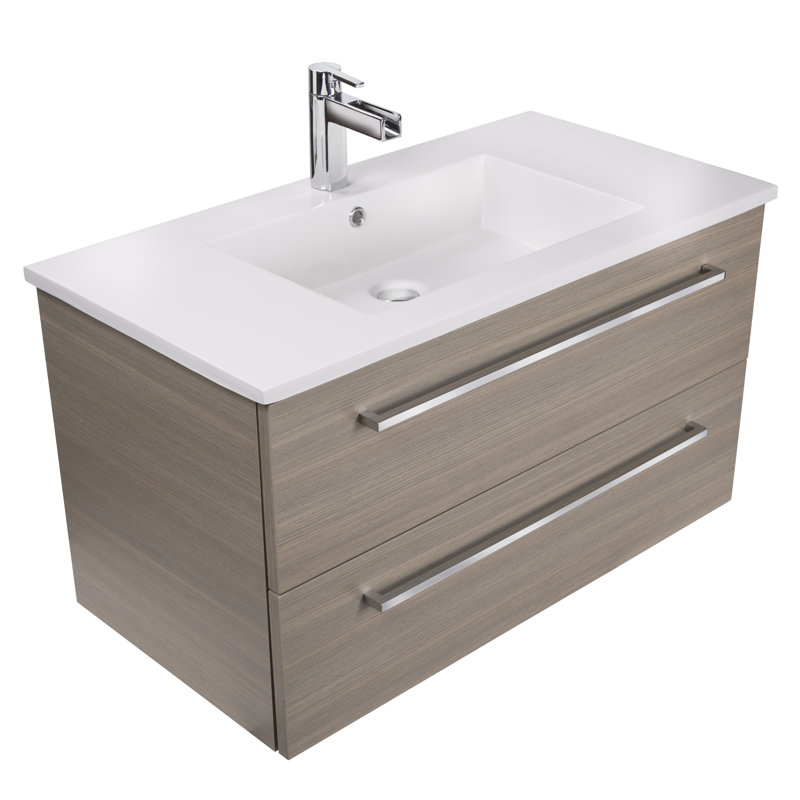 Silhouette 36" WallMounted Single Bathroom Vanity Set & Reviews